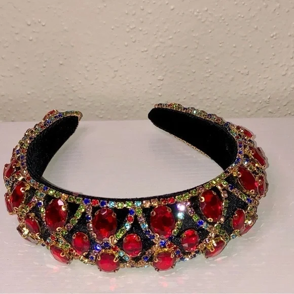 Ruby Red Large Crystal Headband - Picture 9 of 10